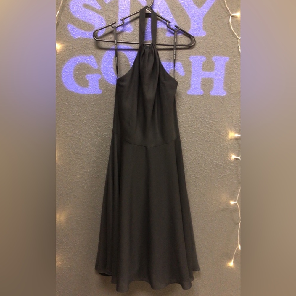 Solid Black No Shoulder Dress